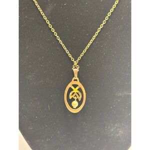 Vintage Pendant Necklace Sarah Coventry Simulated Pearl Delicate Chain Signed‎